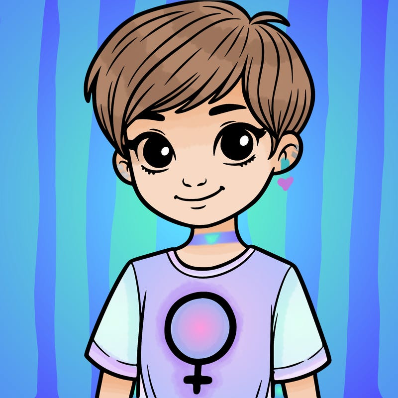 girl with pixie cut and feminist shirt