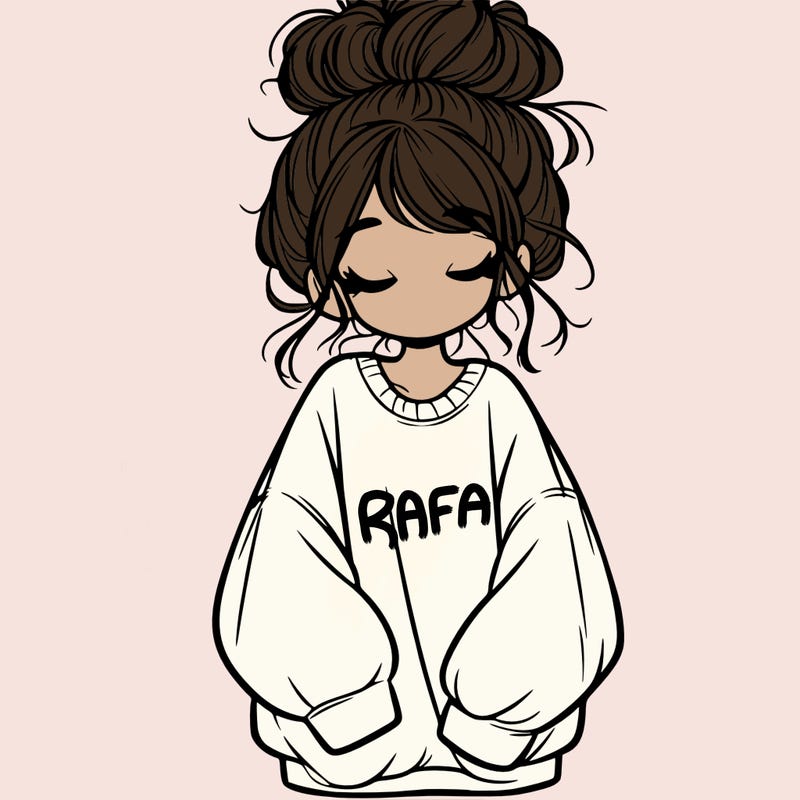 girl with baggy sweatshirt and messy bun