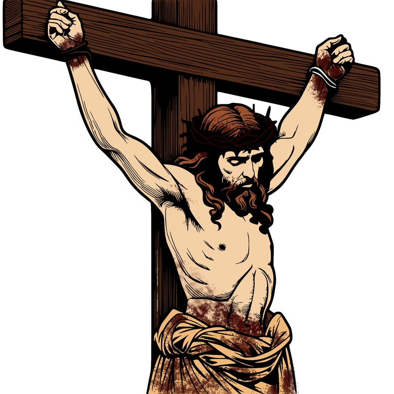 jesus realistic on the cross