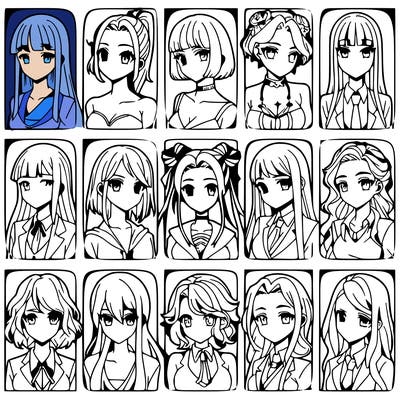 girls that look diffrent anime