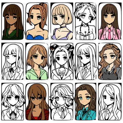 girls that look diffrent anime