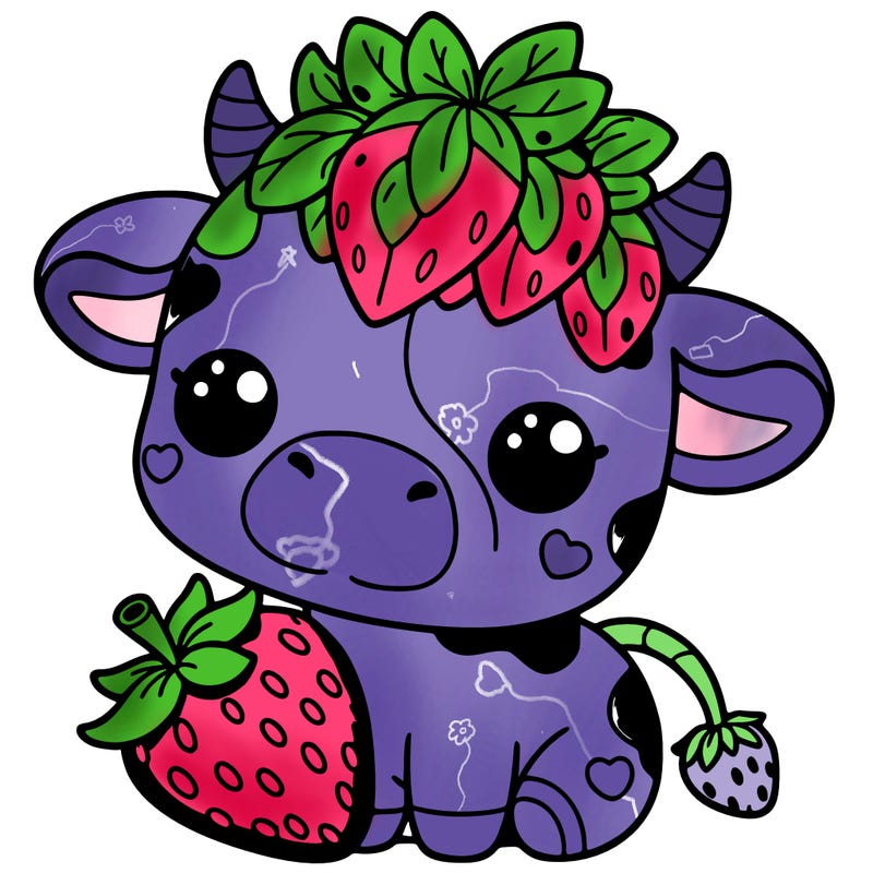 cute strawberry cow