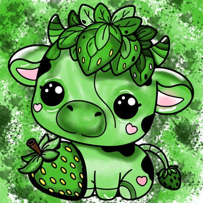cute strawberry cow