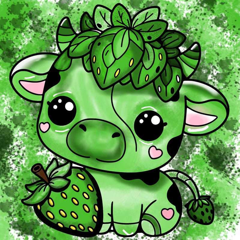 cute strawberry cow