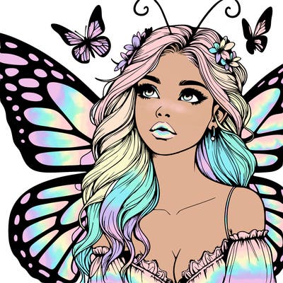 butterfly fairy realistic girl