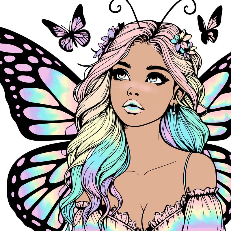 butterfly fairy realistic girl
