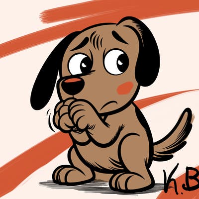 dog looking guilty