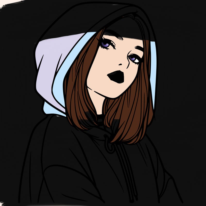 a realistic girl in a hoodie