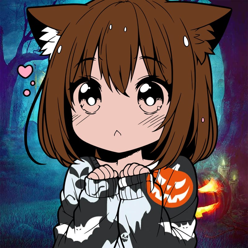shy anime catgirl
