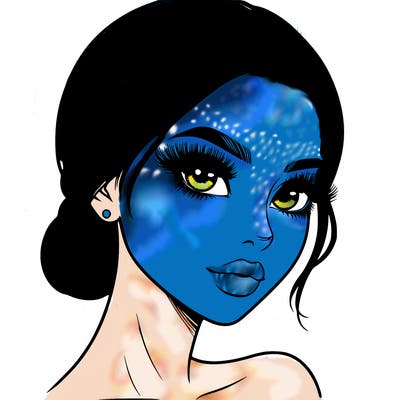 realistic girl with lashes