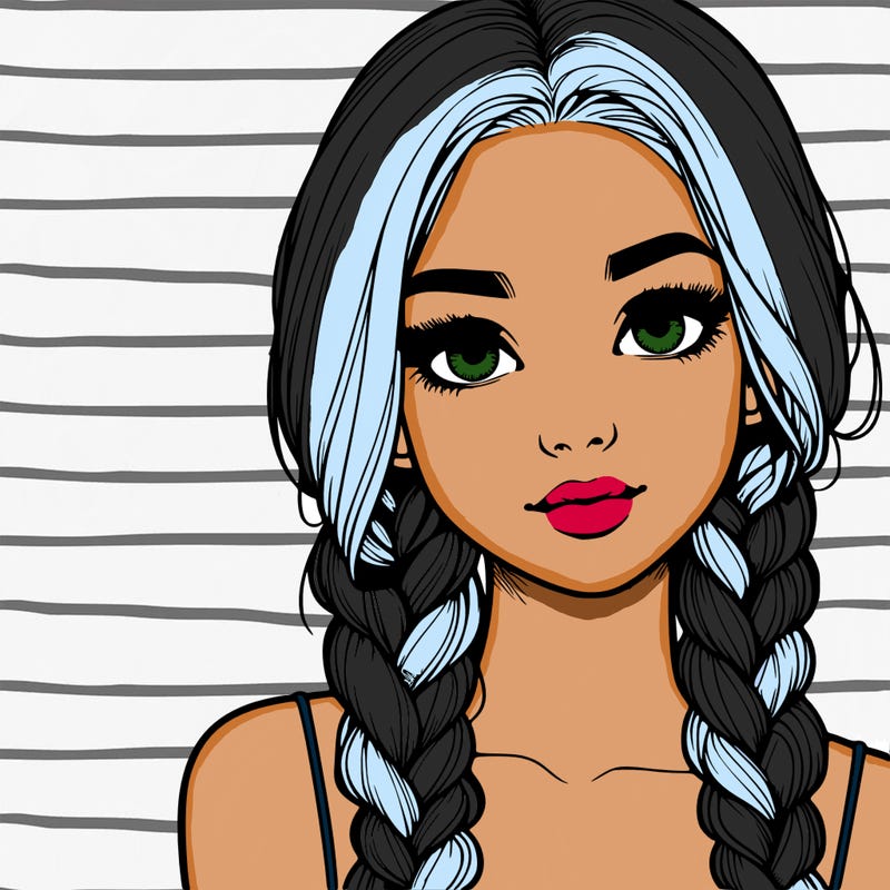 realistic girl with braids