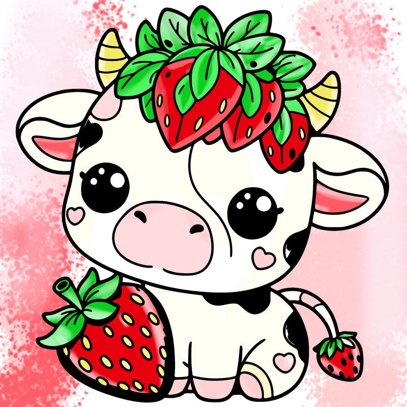 cute strawberry cow