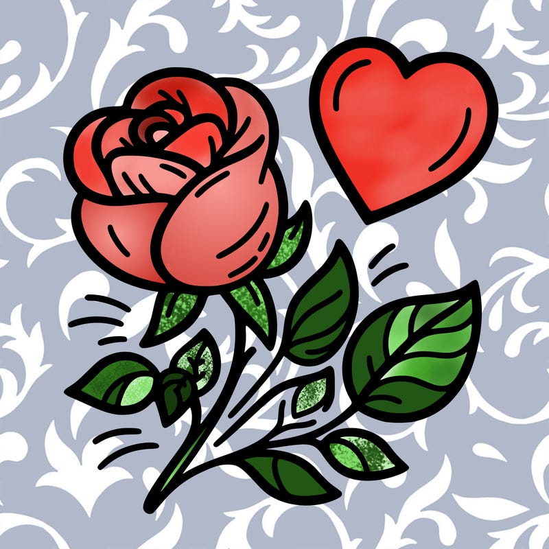 rose and heart