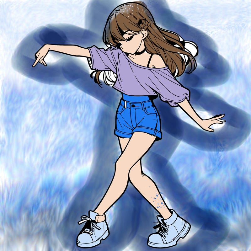 realistic girl danceing