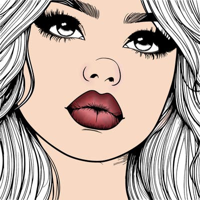 really realistic girl with lips