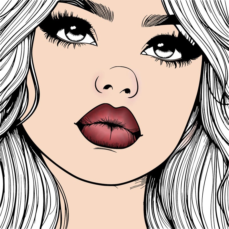 really realistic girl with lips