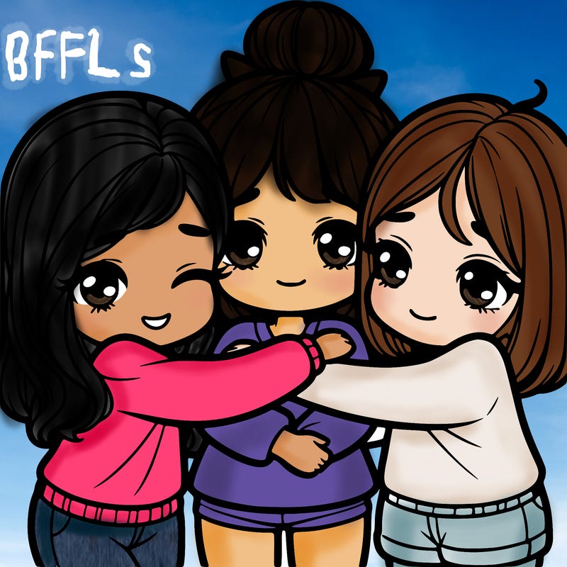three girls hugging