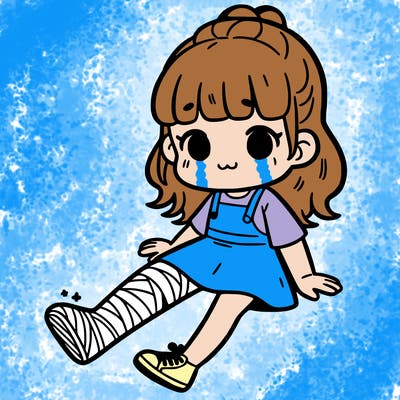 girl with broken leg