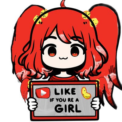 a cute girl holding a sign that says like if you’re a girl