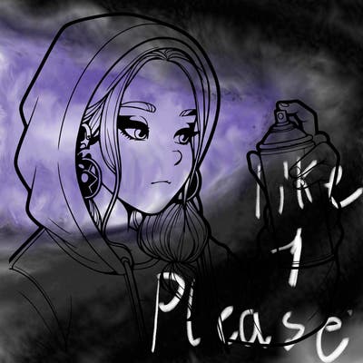 a realistic girl, spray painting