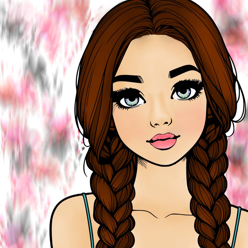 realistic girl with braids