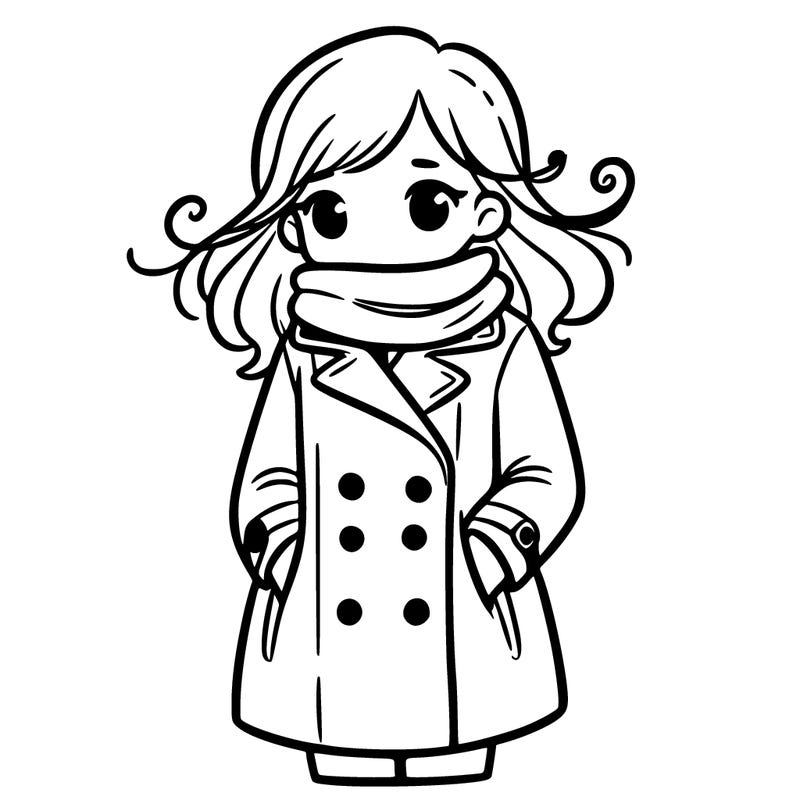 a girl in a coat