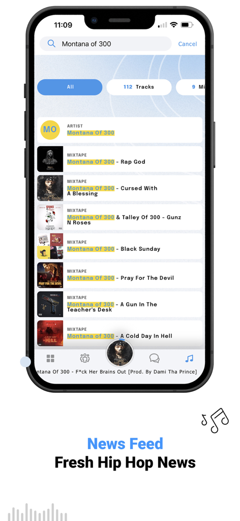 LiveMixtapes - Mixtape Culture - LiveMixtapes app search results showing mixtapes for artist Montana of 300