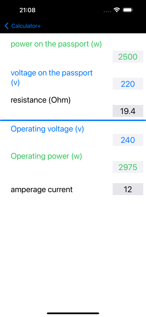 Elektrischer Rechner für Destillationsanlagen mit Anzeige von Leistung, Spannung und Widerstandseinstellungen