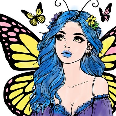 butterfly fairy realistic girl