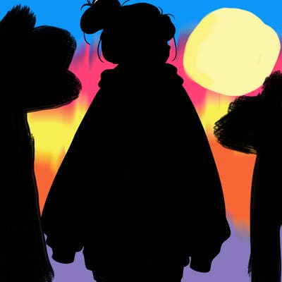 realistic girl with a oversized sweatshirt on and a bun