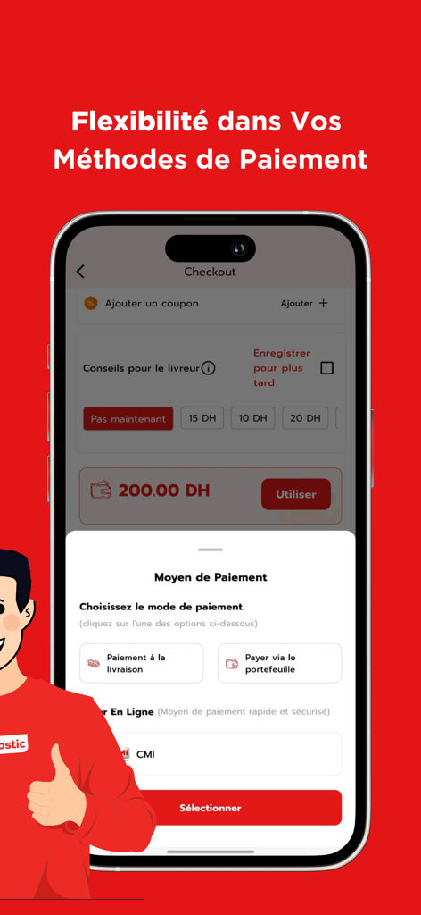 Fantastic: Orders Delivery - Pantalla de pago de la aplicación Fantastic que muestra varios métodos de pago flexibles