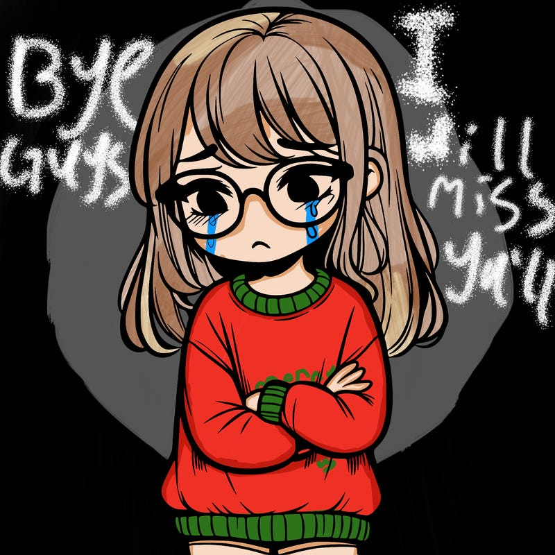 sad girl wearing glasses and a sweater