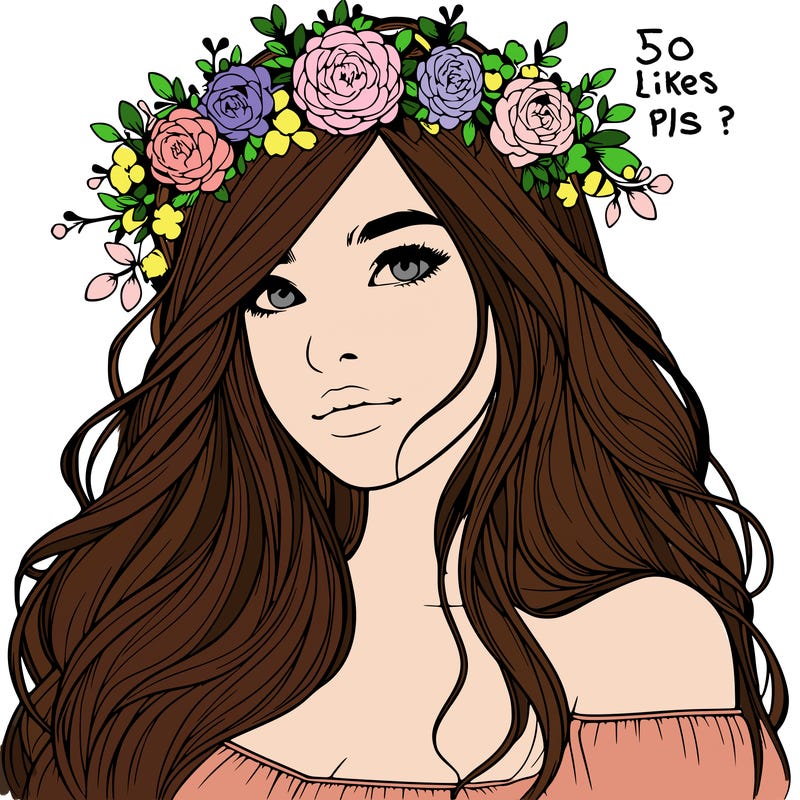 realistic girl with flower crown