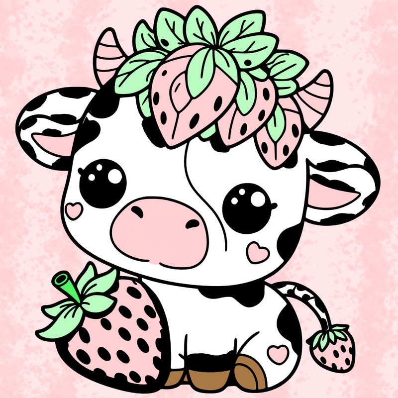 cute strawberry cow
