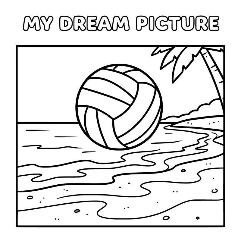 volleyball pictured this a volleyball up in the air on a beach, that is my dream picture