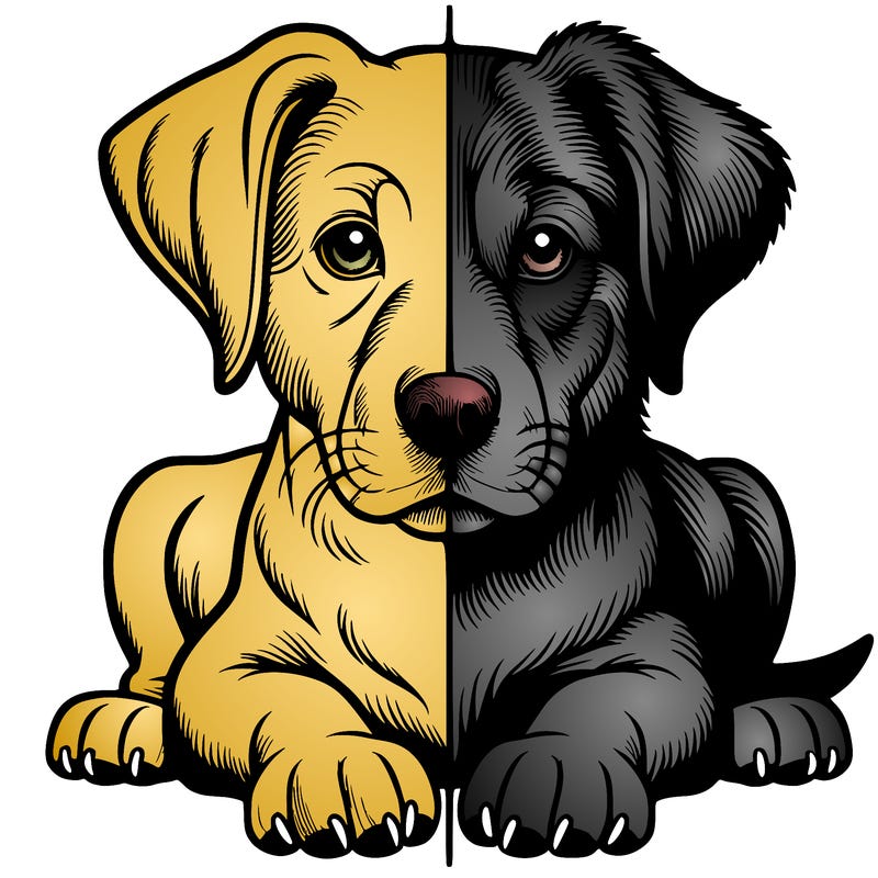 realistic dog split picture