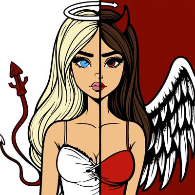 devil vs angel realistic girl