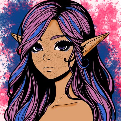 elf girl realistic dark fantasy