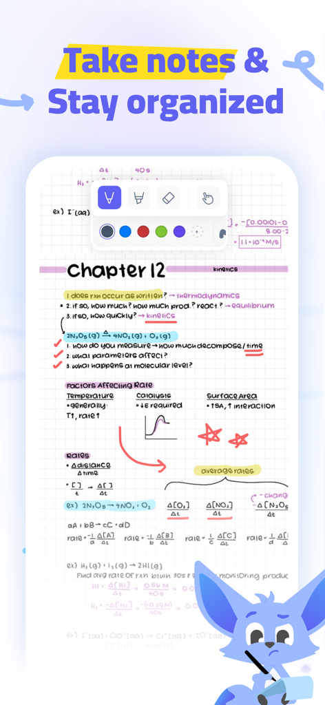 Bites: AI-Powered Studying! - Estéticas notas de estudio digitales escritas a mano en iPad con la aplicación Bites