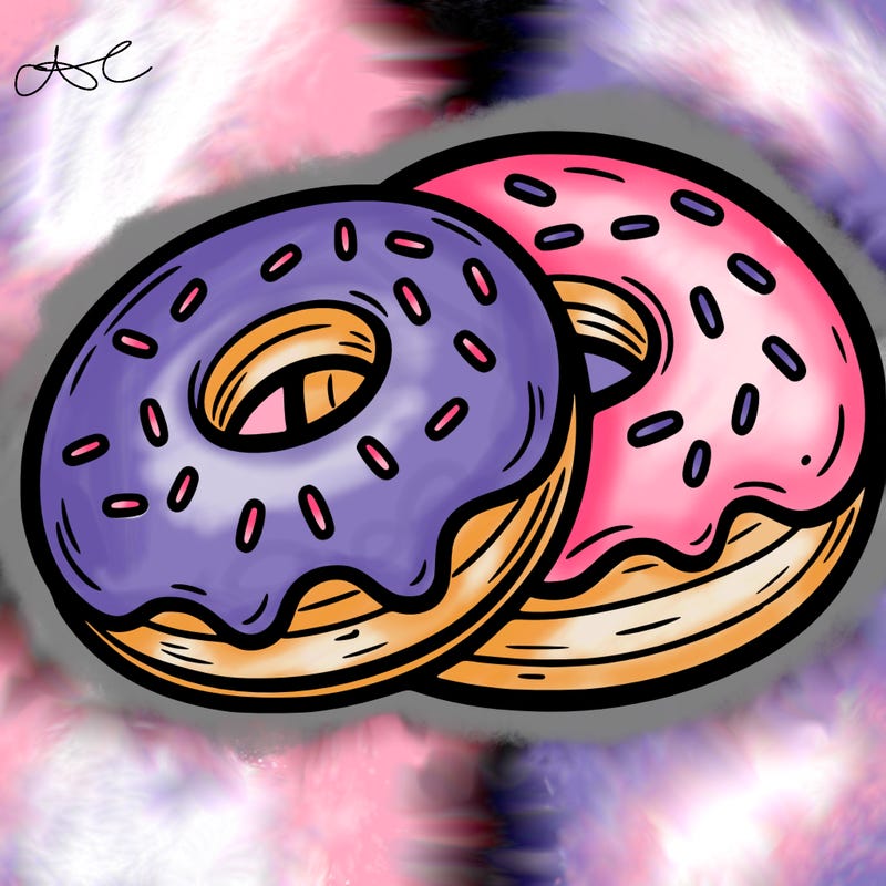 a piece of food doughnuts