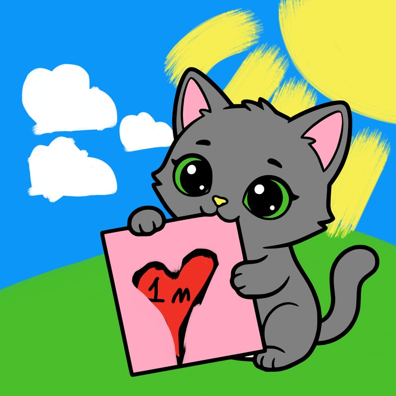 a small cat with a blank sheet of paper in its hand. the cat is sooooooo cute!