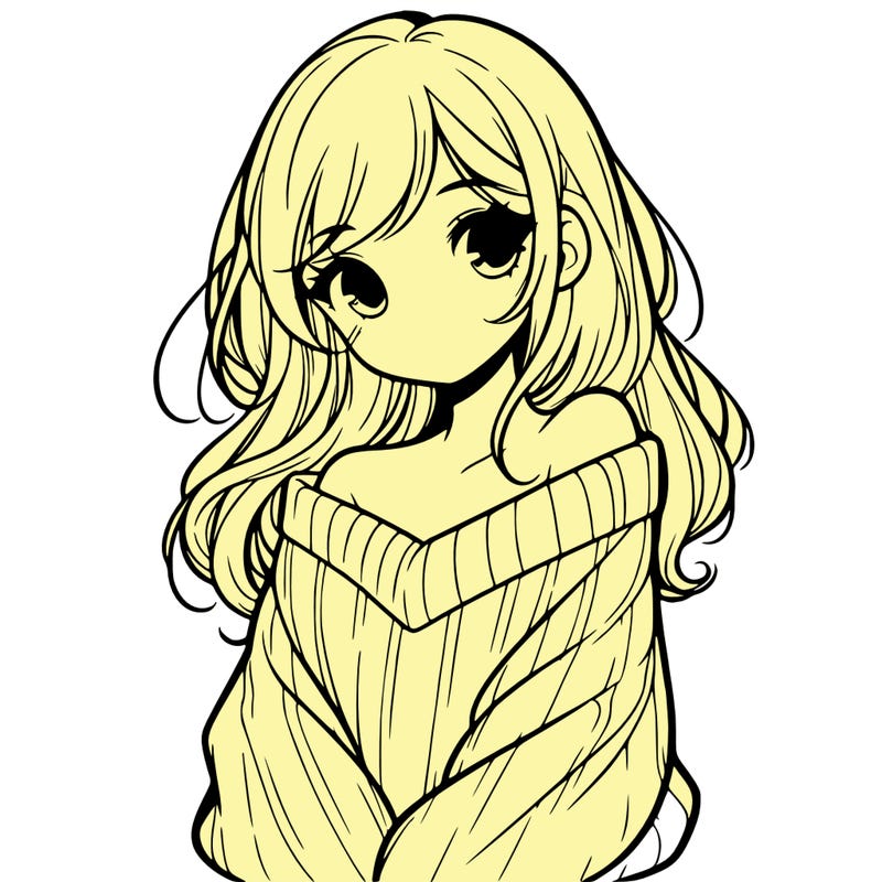 shy pretty girl wearing a sweater that is falling off one shoulder portrait