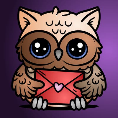 owl holding an envelope