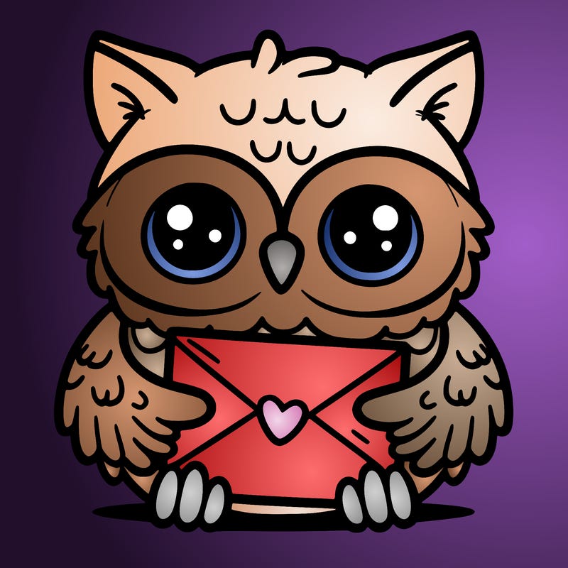 owl holding an envelope