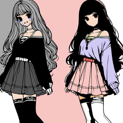 realistic girl in a cute outfit