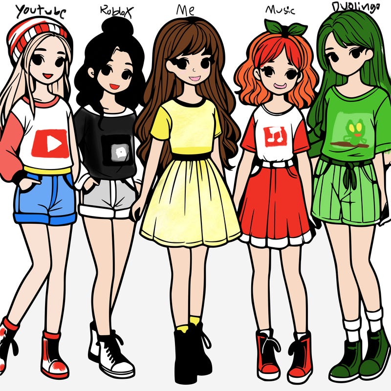 a group of five girls