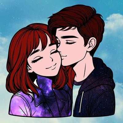 realistic girl and boy  love