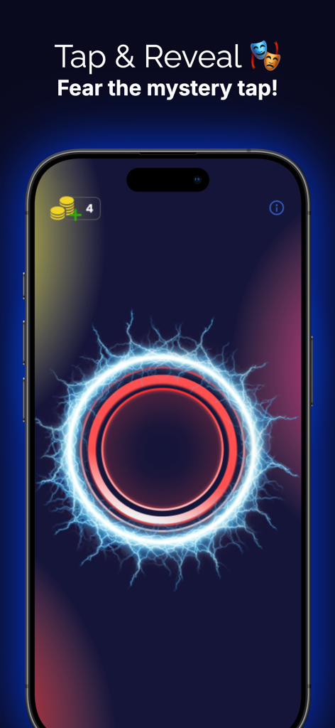 Tap Roulette Pro – Finger Game - Una schermata di smartphone che mostra un'animazione di shock elettrico luminosa per il gioco delle dita Tap Roulette Pro