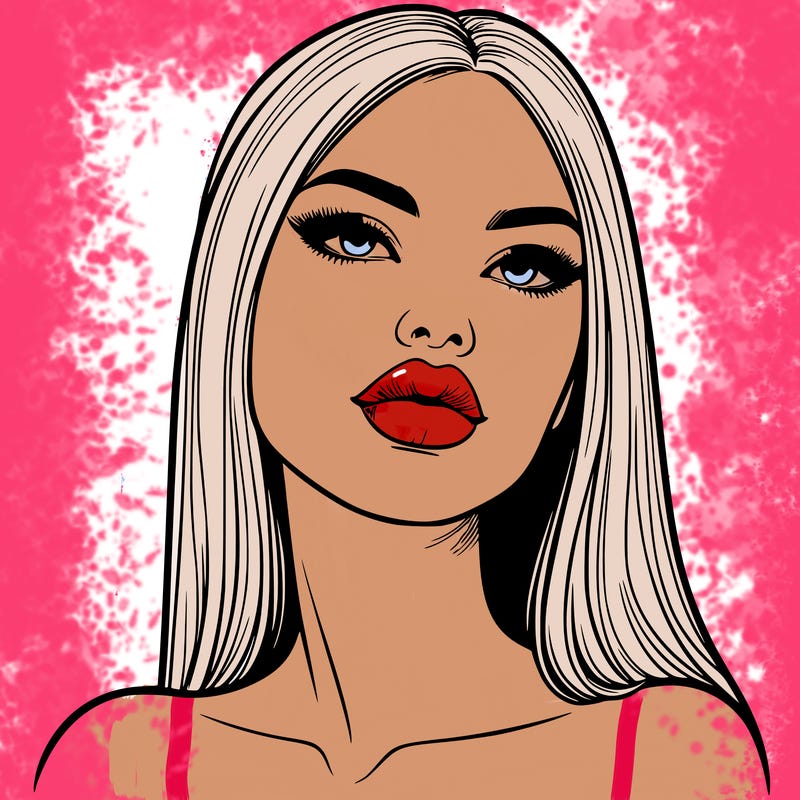 realistic woman with full lips