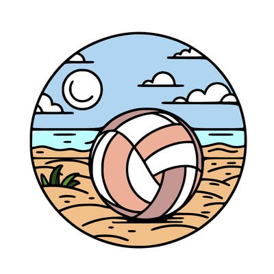 volleyball on a beach